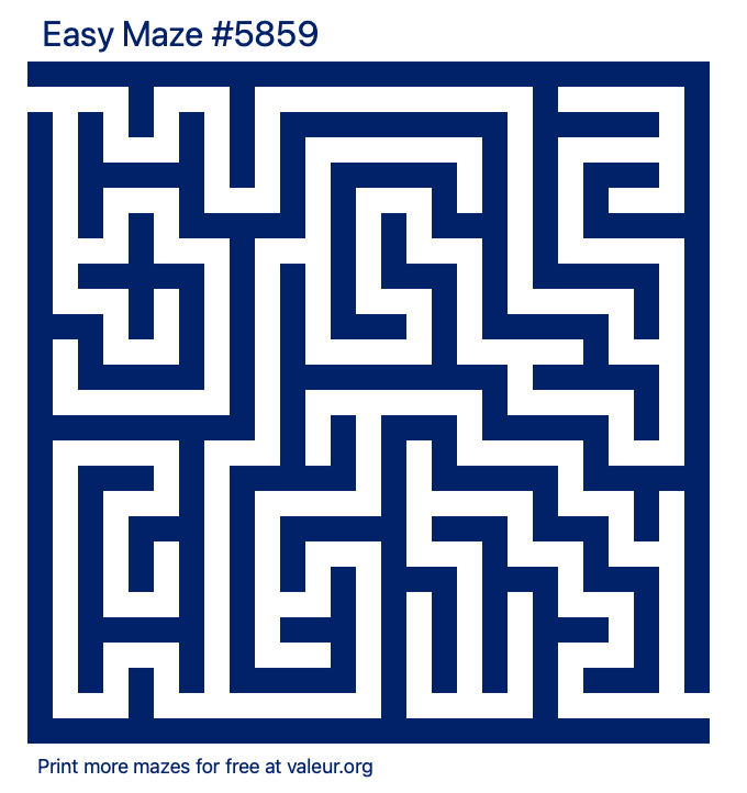 Free Printable Easy Maze number 5859