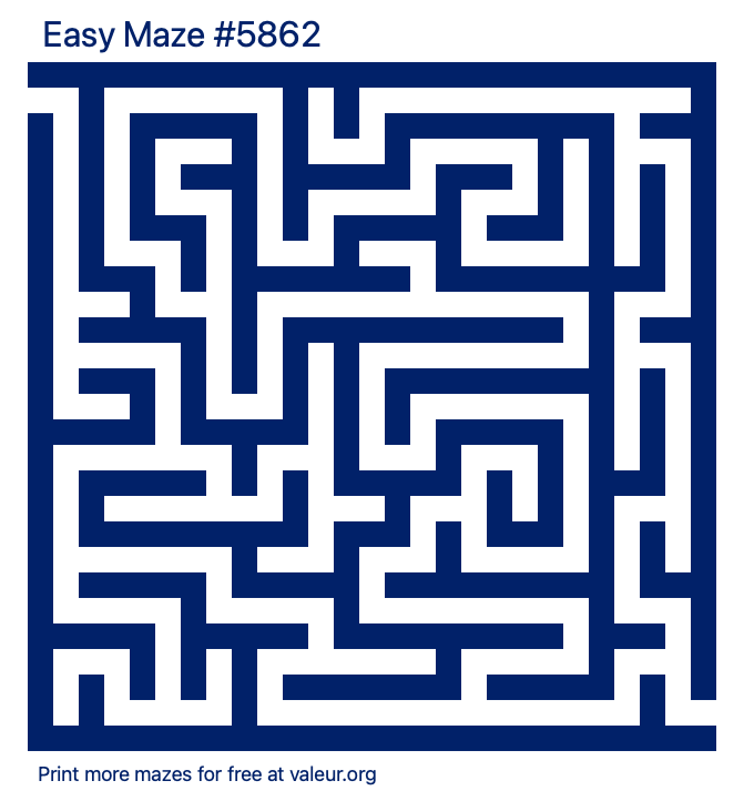 Free Printable Easy Maze number 5862