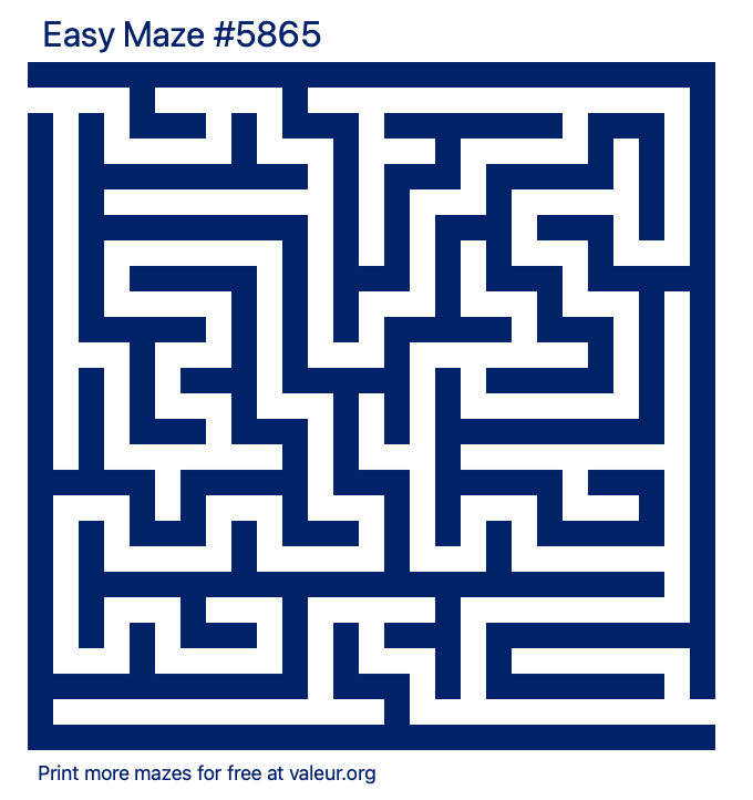 Free Printable Easy Maze number 5865