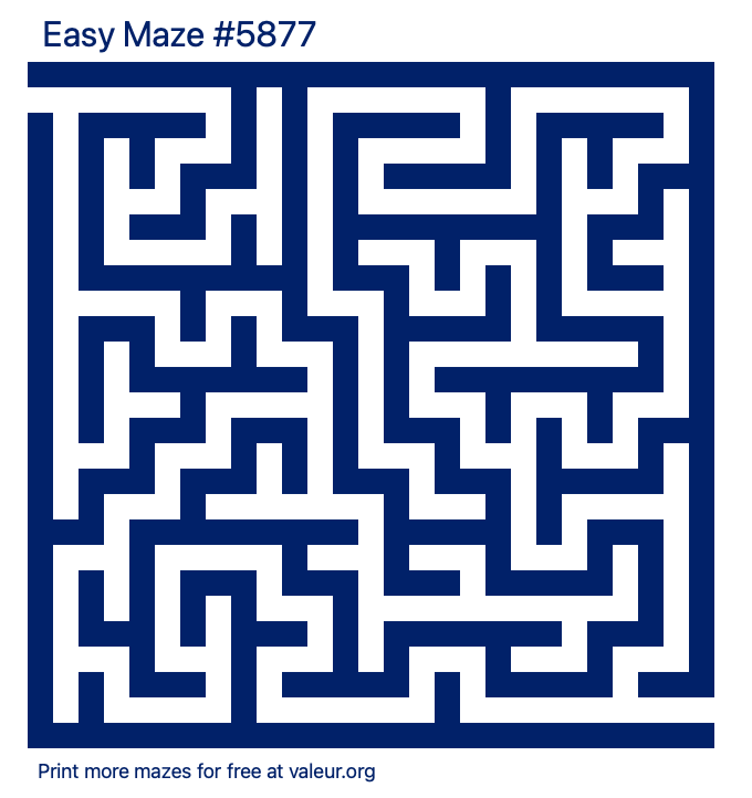 Free Printable Easy Maze number 5877