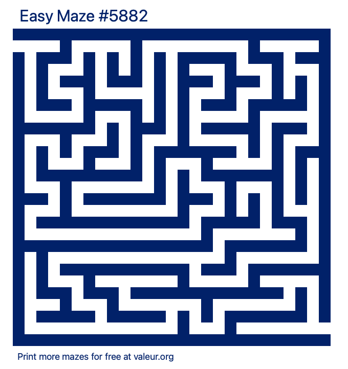 Free Printable Easy Maze number 5882