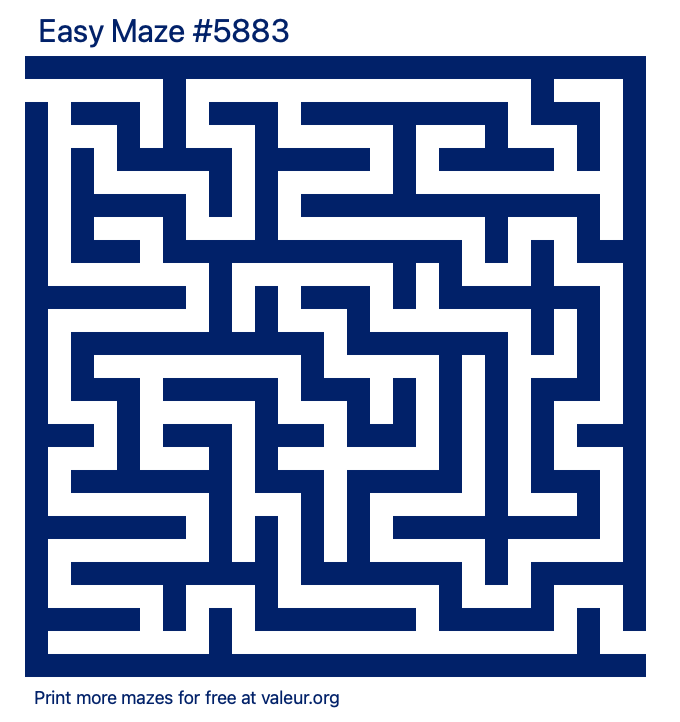 Free Printable Easy Maze number 5883
