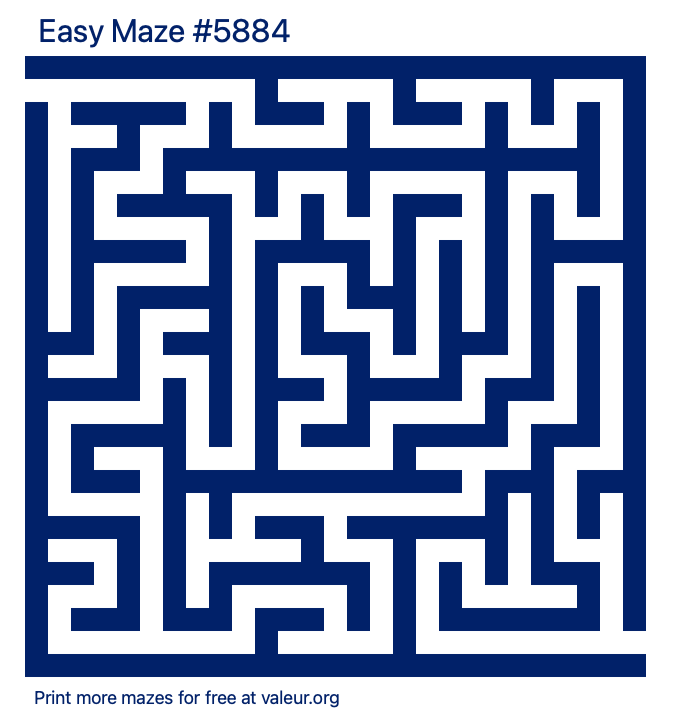 Free Printable Easy Maze number 5884
