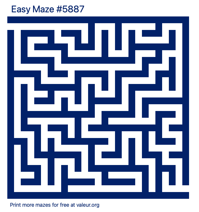 Free Printable Easy Maze number 5887