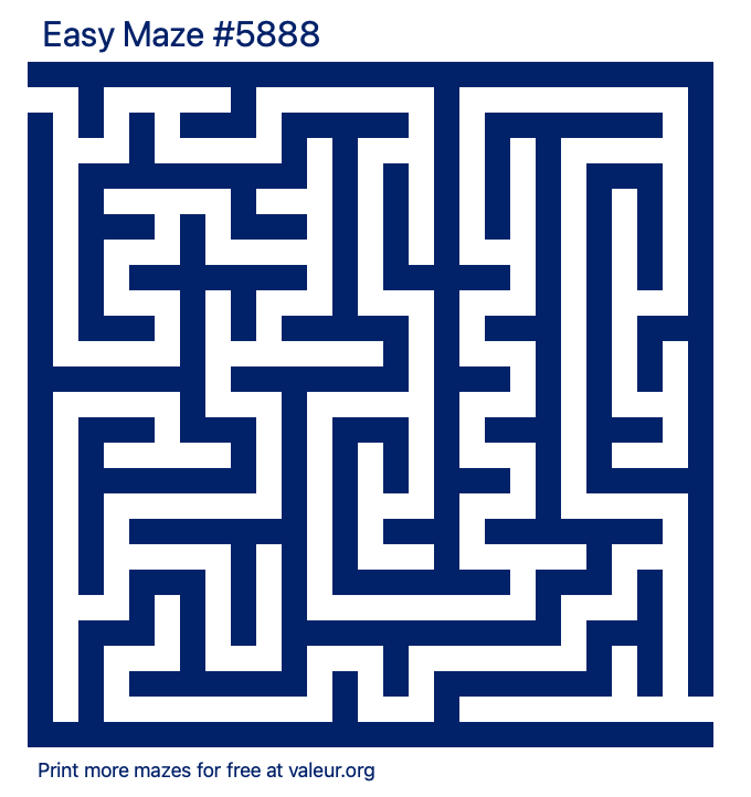Free Printable Easy Maze number 5888