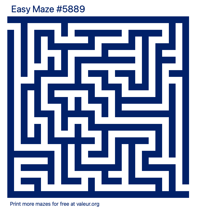 Free Printable Easy Maze number 5889