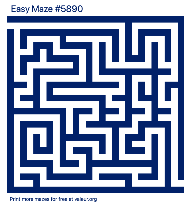 Free Printable Easy Maze number 5890