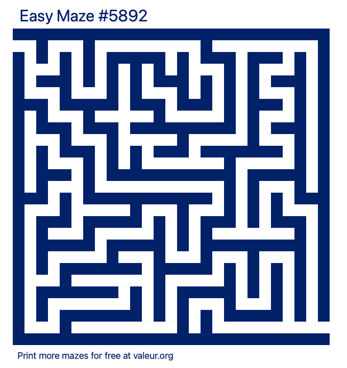 Free Printable Easy Maze number 5892