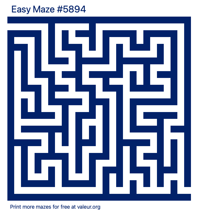 Free Printable Easy Maze number 5894