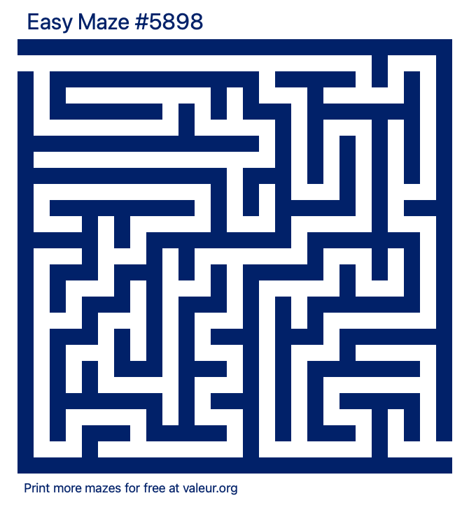 Free Printable Easy Maze number 5898