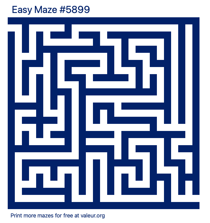 Free Printable Easy Maze number 5899