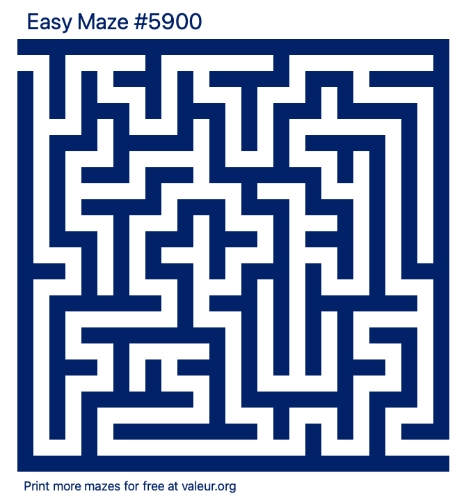 Free Printable Easy Maze number 5900