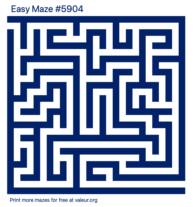 Free Printable Easy Maze number 5904