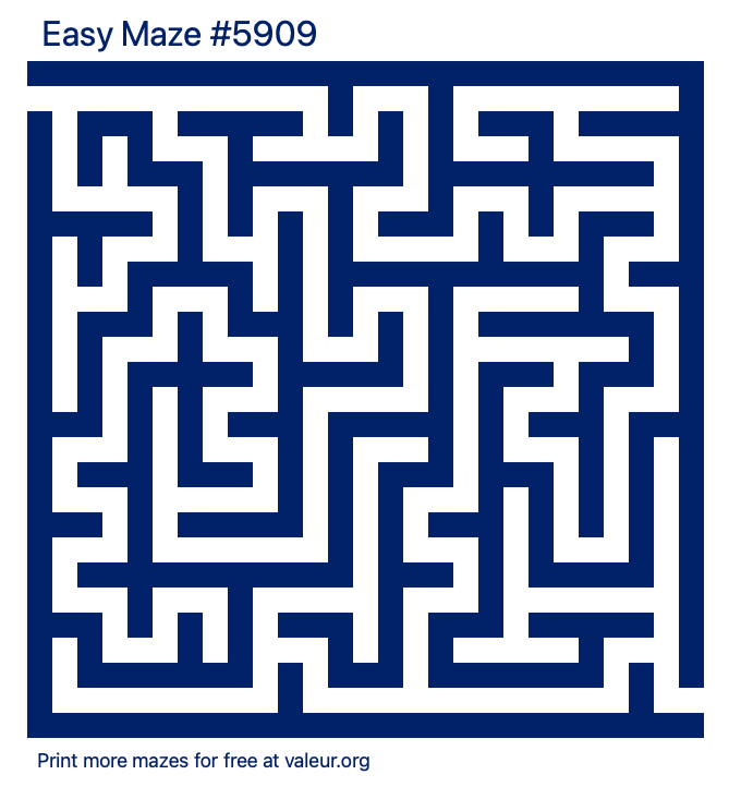 Free Printable Easy Maze number 5909