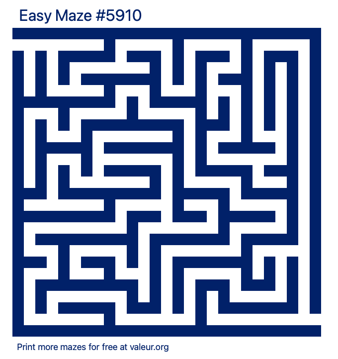 Free Printable Easy Maze number 5910