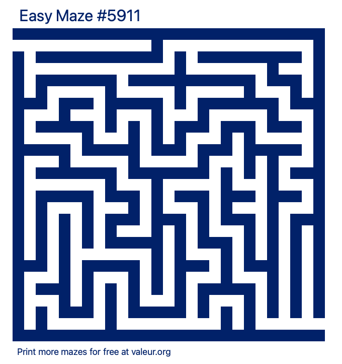 Free Printable Easy Maze number 5911