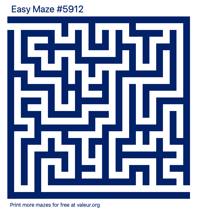 Free Printable Easy Maze number 5912