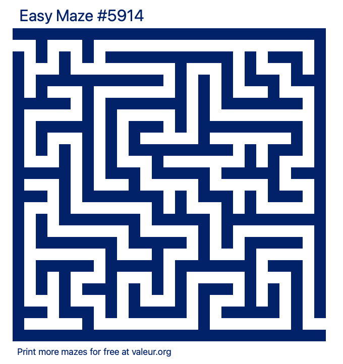 Free Printable Easy Maze number 5914