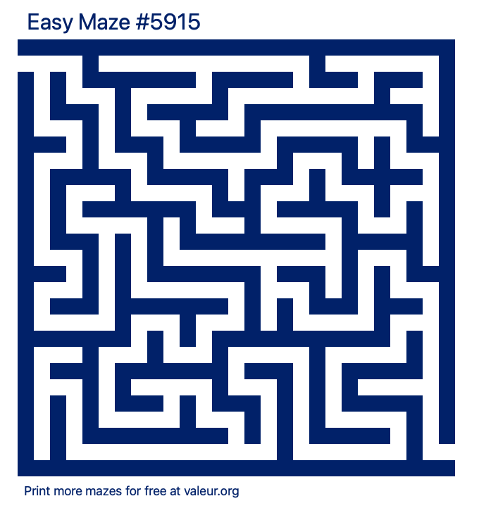 Free Printable Easy Maze number 5915