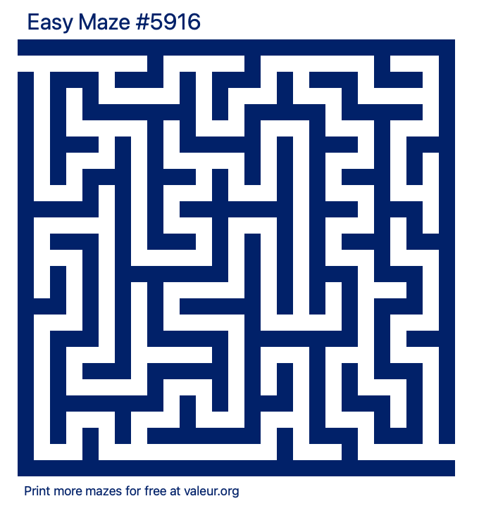 Free Printable Easy Maze number 5916