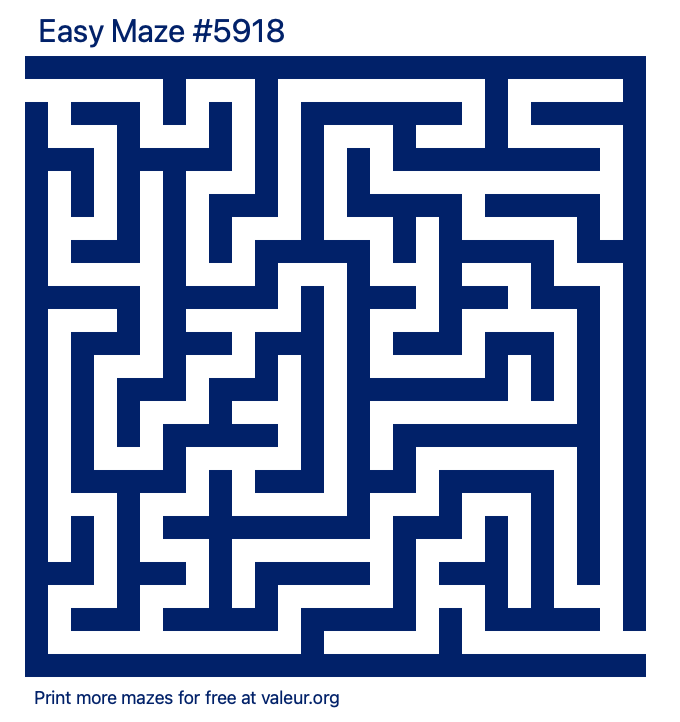 Free Printable Easy Maze number 5918