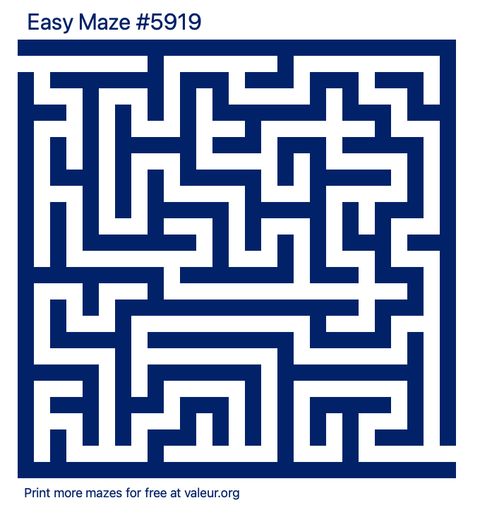 Free Printable Easy Maze number 5919