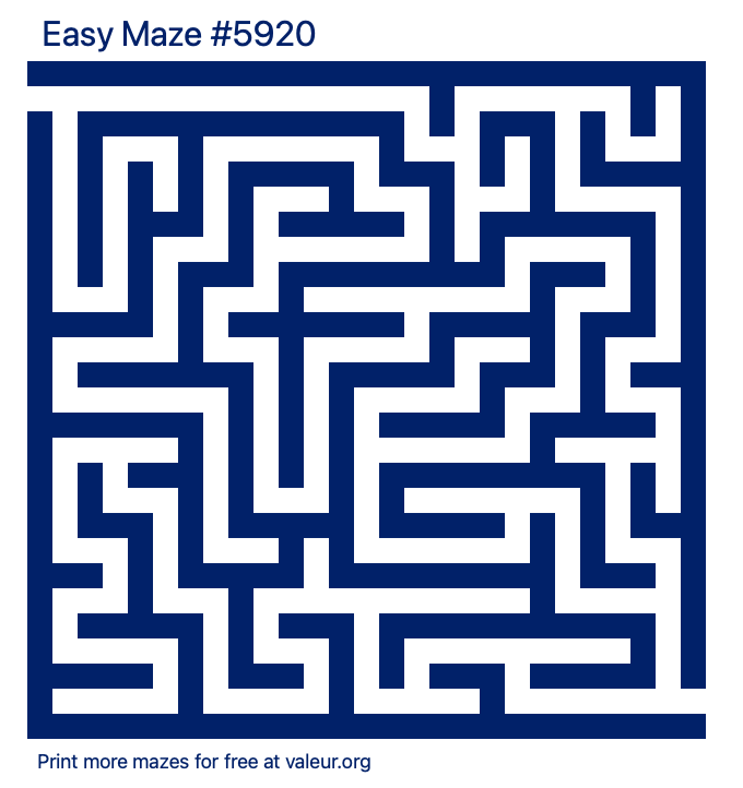 Free Printable Easy Maze number 5920