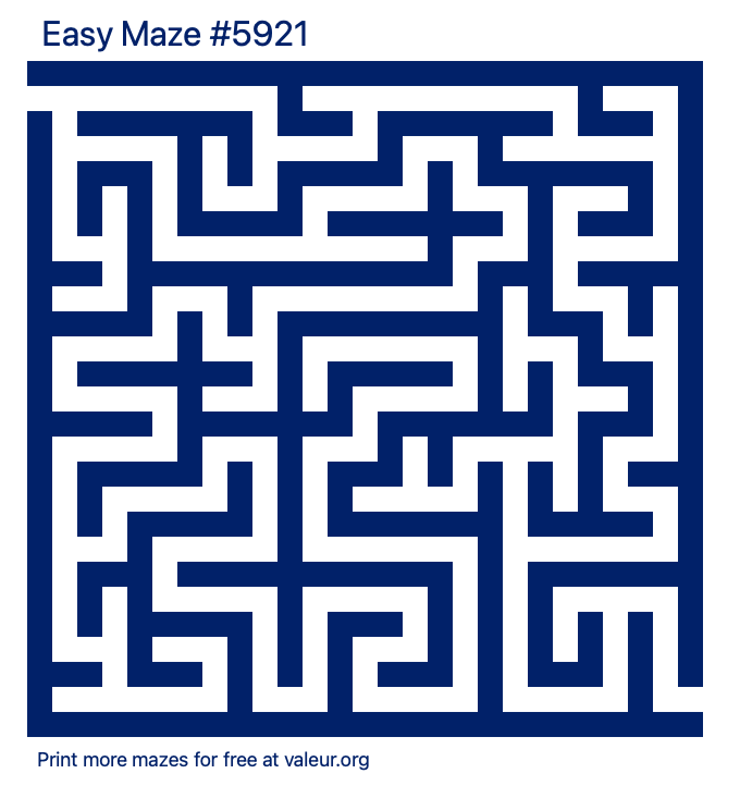 Free Printable Easy Maze number 5921