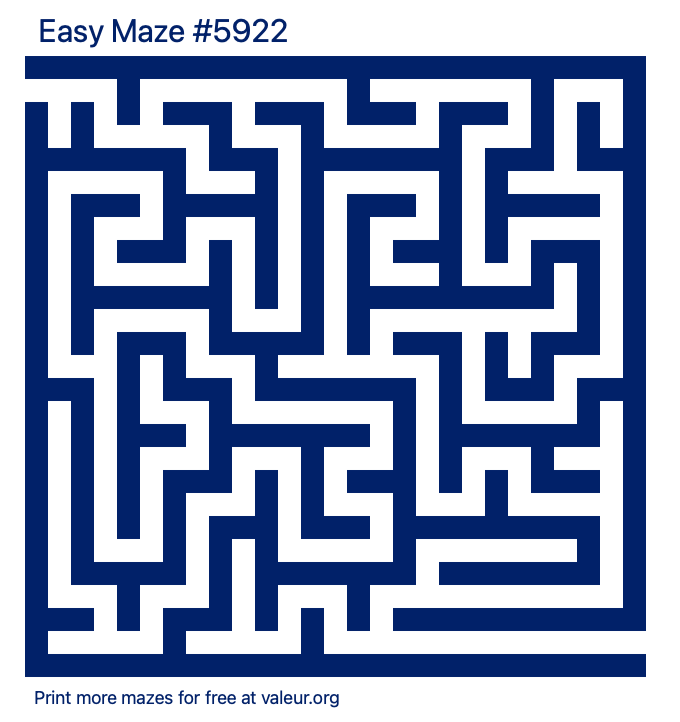 Free Printable Easy Maze number 5922