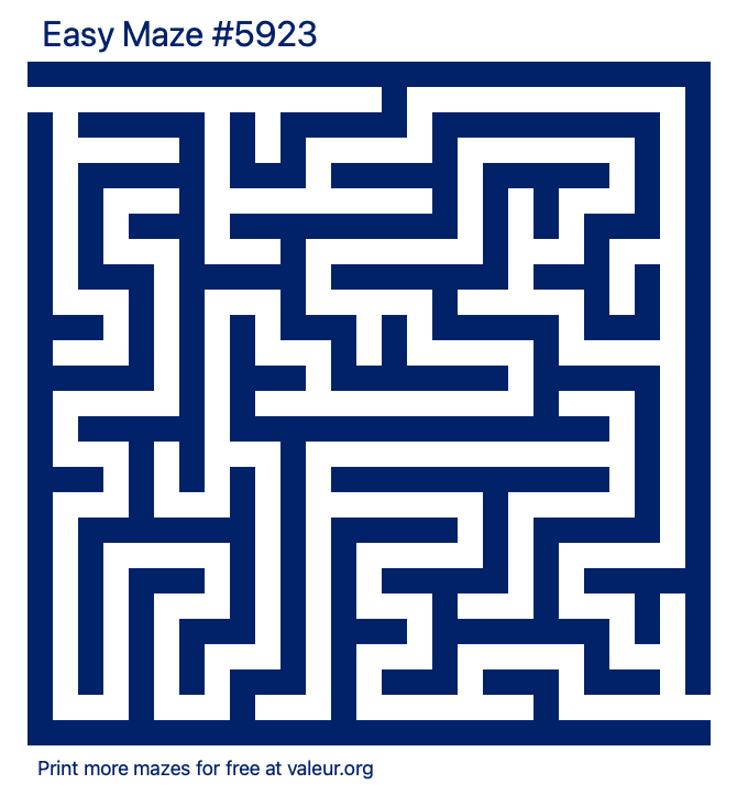 Free Printable Easy Maze number 5923