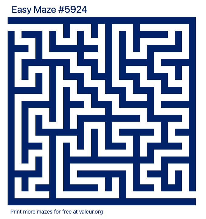 Free Printable Easy Maze number 5924