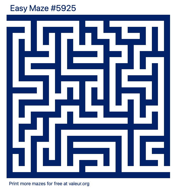 Free Printable Easy Maze number 5925