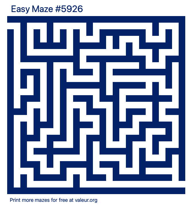 Free Printable Easy Maze number 5926