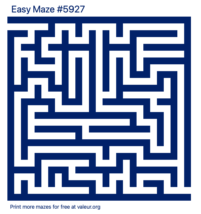 Free Printable Easy Maze number 5927