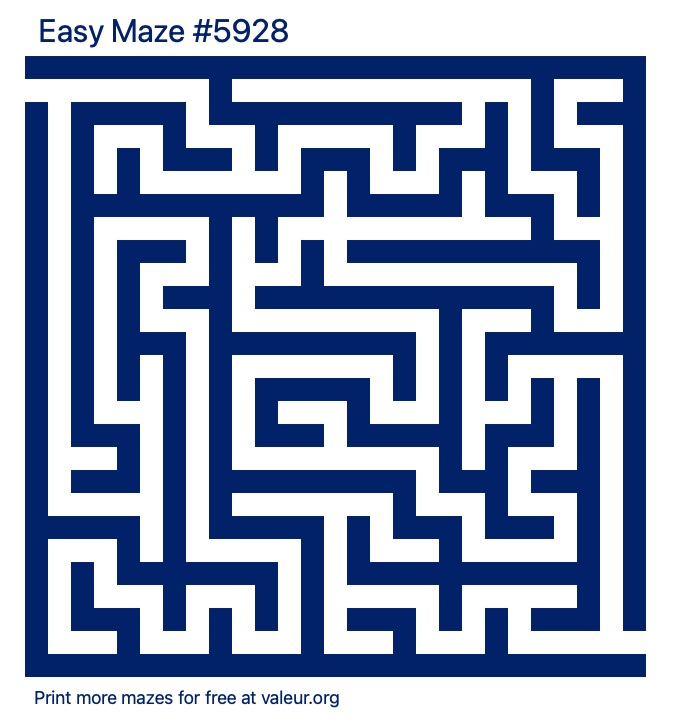 Free Printable Easy Maze number 5928