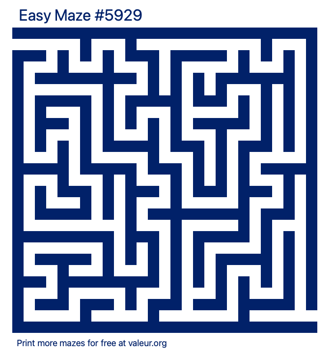 Free Printable Easy Maze number 5929