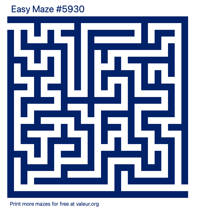 Free Printable Easy Maze number 5930