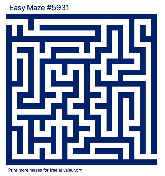 Free Printable Easy Maze number 5931