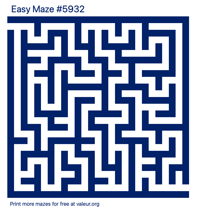 Free Printable Easy Maze number 5932