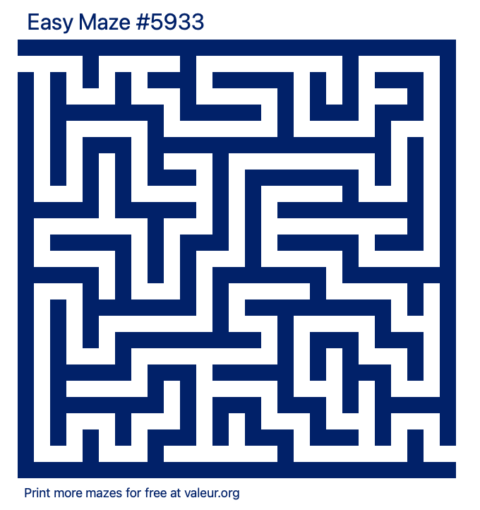 Free Printable Easy Maze number 5933