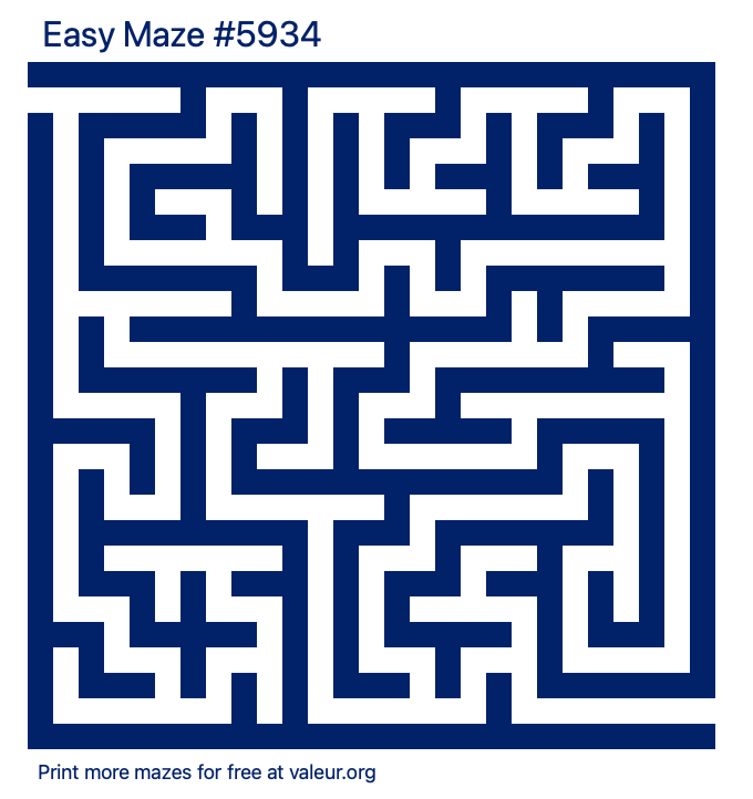 Free Printable Easy Maze number 5934