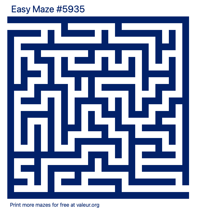 Free Printable Easy Maze number 5935