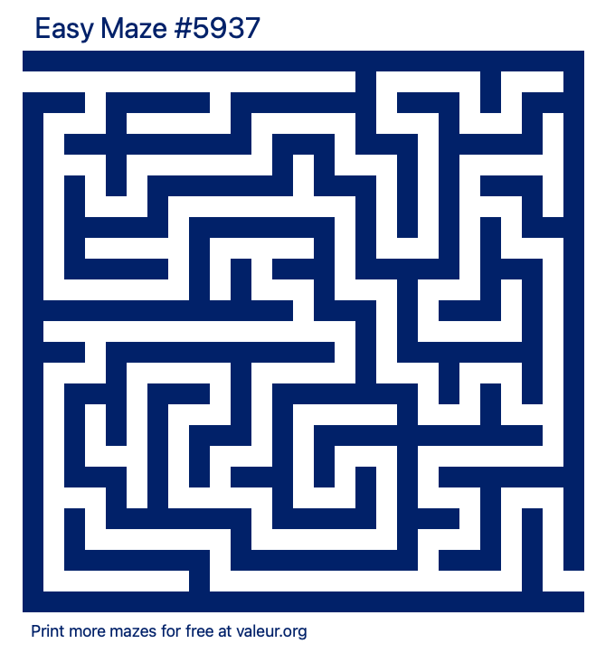 Free Printable Easy Maze number 5937