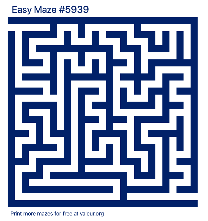 Free Printable Easy Maze number 5939