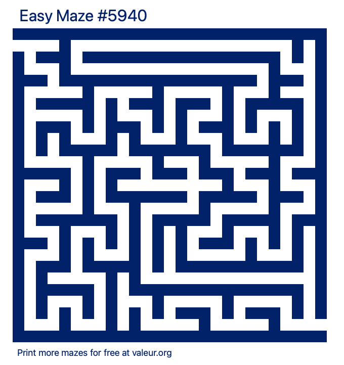 Free Printable Easy Maze number 5940