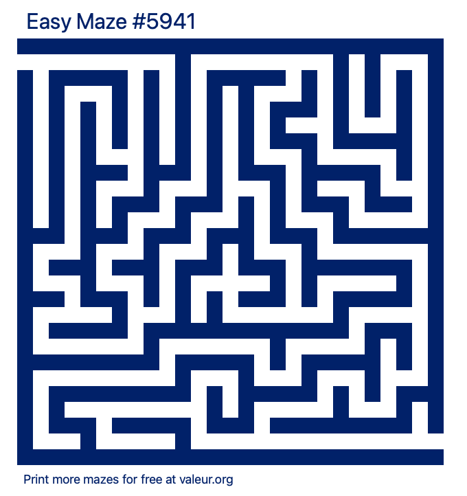 Free Printable Easy Maze number 5941