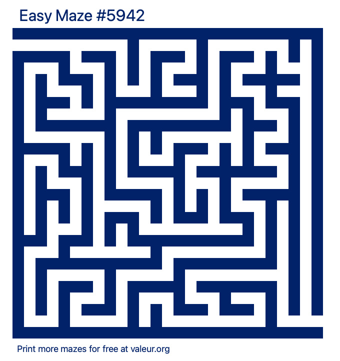 Free Printable Easy Maze number 5942