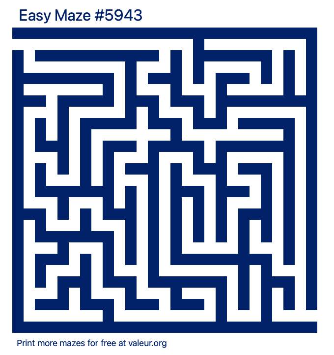 Free Printable Easy Maze number 5943