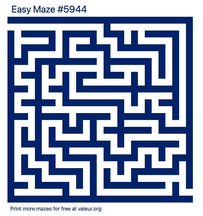 Free Printable Easy Maze number 5944