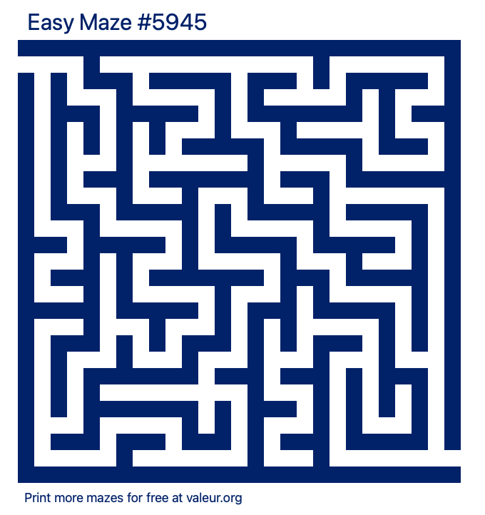 Free Printable Easy Maze number 5945